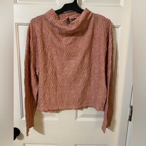 Anthropologie Women’s L Romantic Pink Long Sleeve Blouse Feminine Geometric